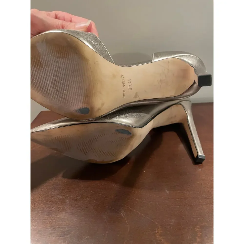 Nine West Champagne Gold Heels – Size 8.5